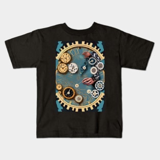 Time's Elegance Unveiled - Watch Components Art Kids T-Shirt